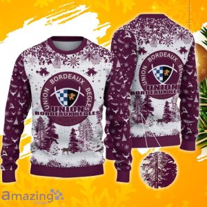Union Bordeaux Begles Ugly Christmas Sweater, Xmas Gift Ideas 2023 For Fans Product Photo 1