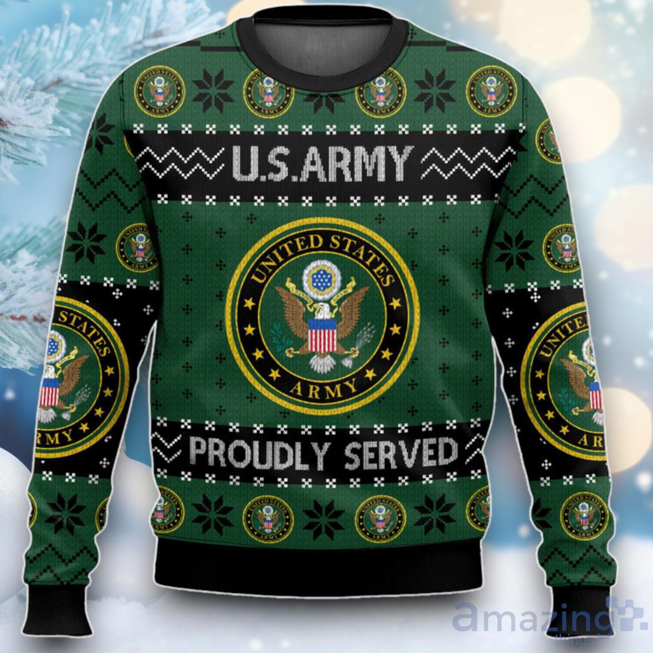 US Army Veteran Ugly Christmas Sweater image US Army Veteran Ugly Christmas Sweater Product Photo 1
