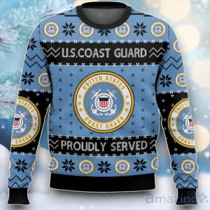 US Coast Guard Veteran Ugly Christmas Sweater Product Photo 1