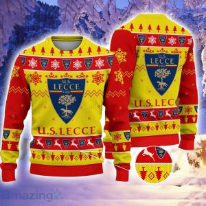 U.S. Lecce Ugly Christmas Sweater Snowflake Pattern Pattern 3D Sweater Holiday Gift Ideas For Sport Fans Product Photo 1