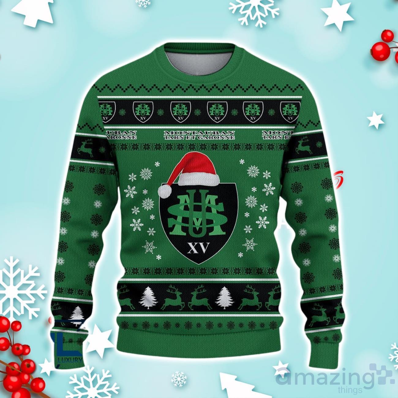 US Montauban Ugly Christmas Sweater Ideal Gift For Fans image US Montauban Ugly Christmas Sweater Ideal Gift For Fans Product Photo 2