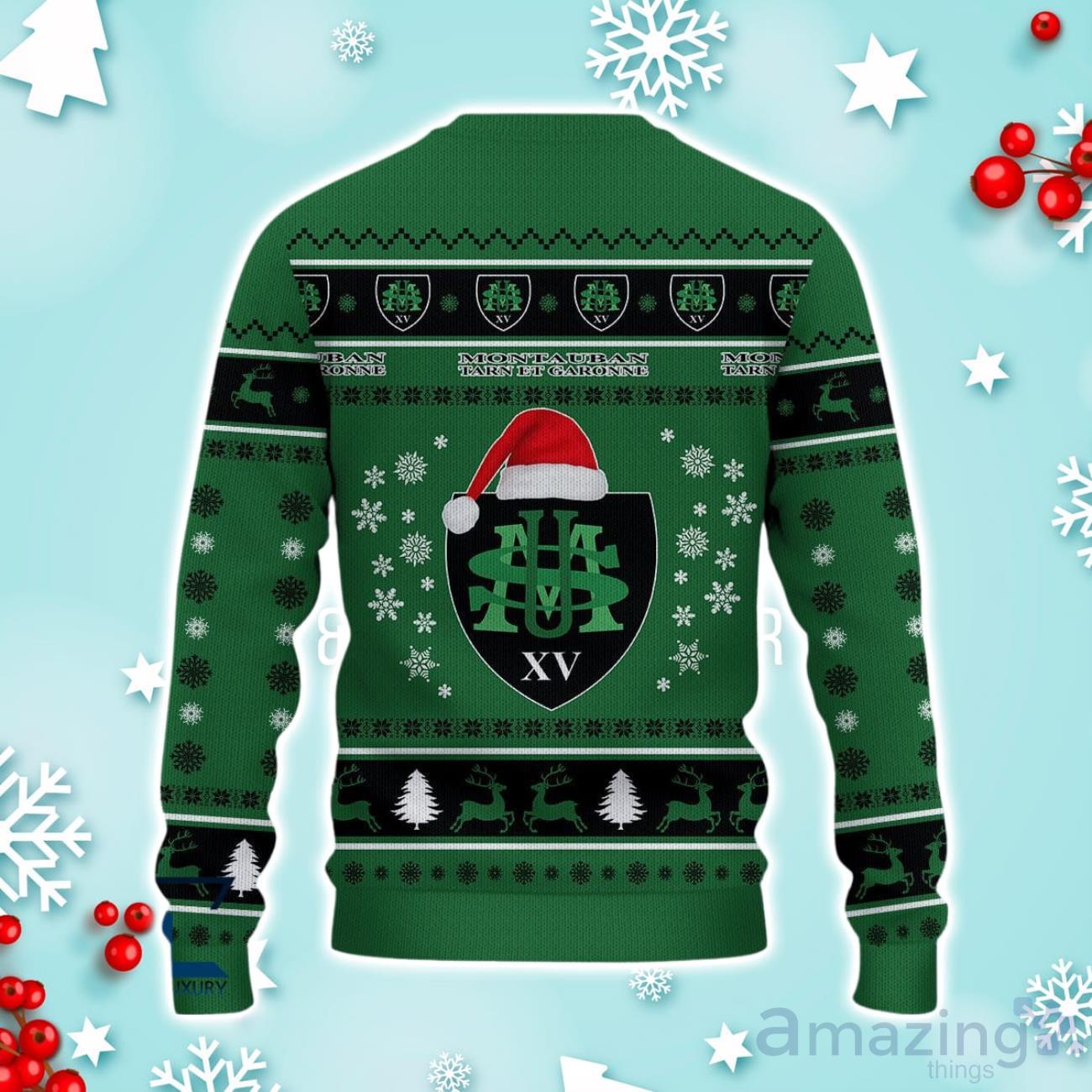 US Montauban Ugly Christmas Sweater Ideal Gift For Fans image US Montauban Ugly Christmas Sweater Ideal Gift For Fans Product Photo 3