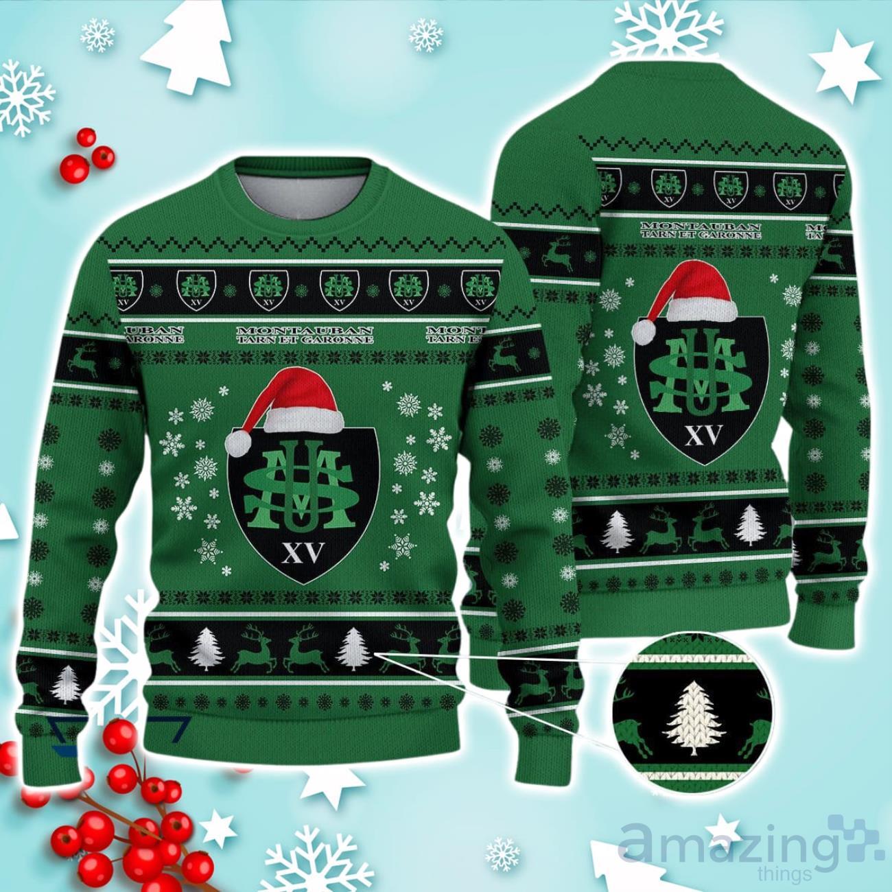 US Montauban Ugly Christmas Sweater Ideal Gift For Fans image US Montauban Ugly Christmas Sweater Ideal Gift For Fans Product Photo 1
