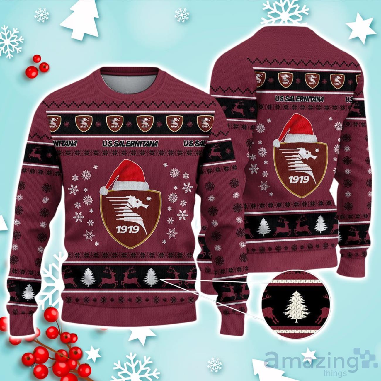U.S. Salernitana 1919 Ugly Christmas Sweater Ideal Gift For Fans image U.S. Salernitana 1919 Ugly Christmas Sweater Ideal Gift For Fans Product Photo 1