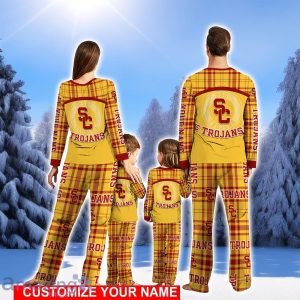 USC Trojans Pajamas Set Cute Gift Family Custom Name Christmas Gift Football Team Pajamas Set Cute Gift Product Photo 2