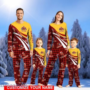 USC Trojans Team Pajamas Personalize Name Buffalo Plaid Christmas Pajamas Set Cute Gift Product Photo 1