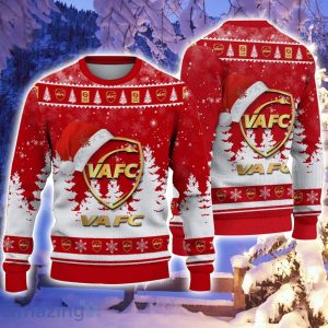 Valenciennes Football Club Logo Wearing Santa Hat Ugly Christmas Sweater Christmas Gift 3D Sweater Product Photo 1