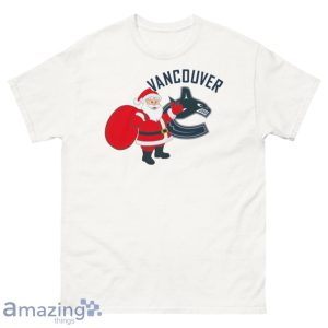 Vancouver Canucks Santa Claus Logo Christmas T Shirt Product Photo 2