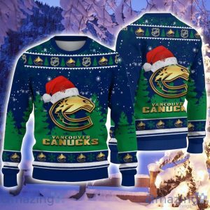 Vancouver Canucks Santa Hat Pattern Ugly Christmas Sweater For Men And Women Product Photo 1