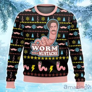 Vanderpump Rules Worm With A Mustache Funny James Kennedy Ugly Christmas Sweater Product Photo 1