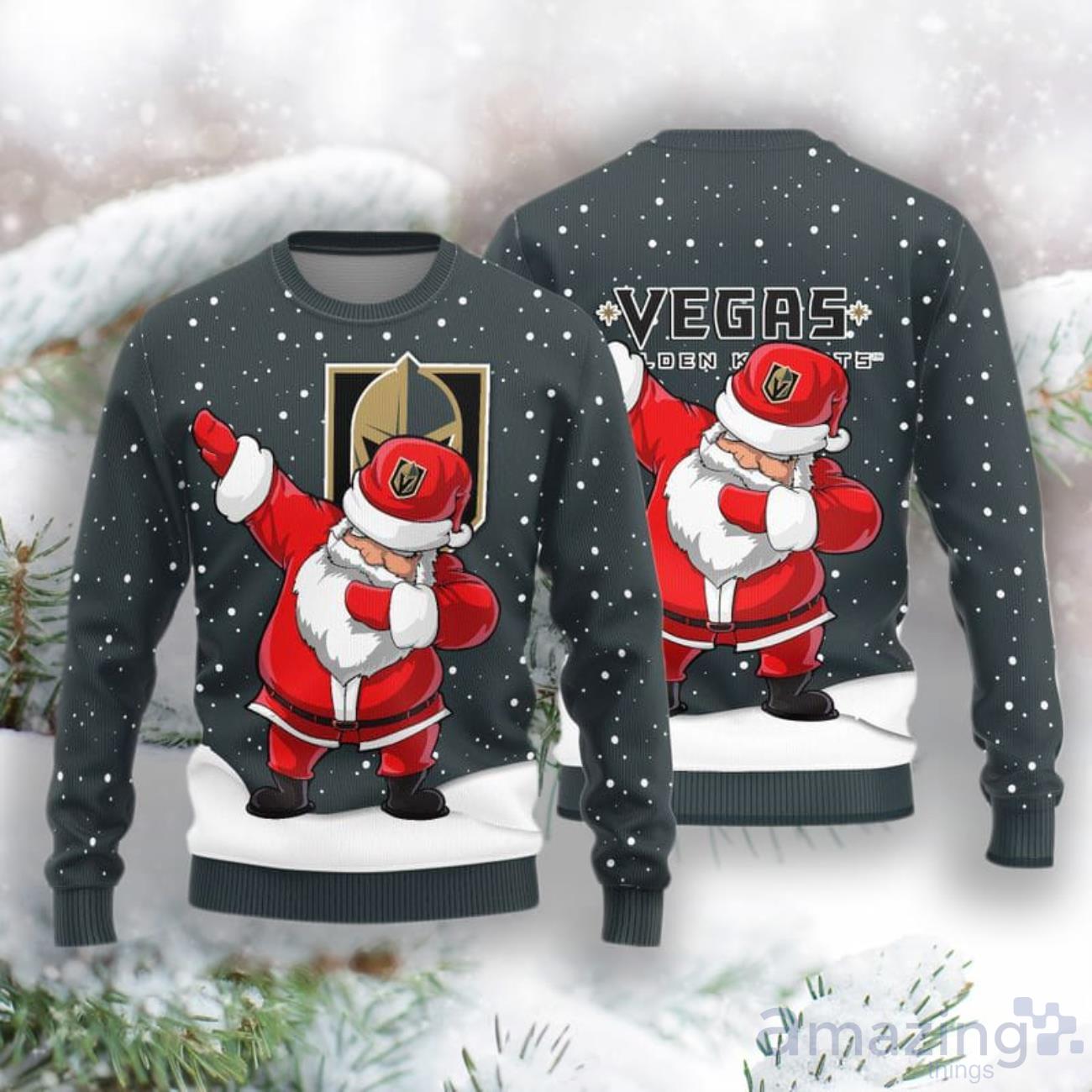 Vegas Golden Knights Dab Santa New Style Knitted Sweater image Vegas Golden Knights Dab Santa New Style Knitted Sweater Product Photo 1