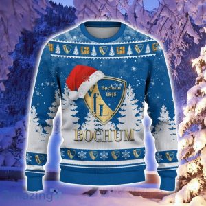 VfL Bochum Logo Wearing Santa Hat Ugly Christmas Sweater Christmas Gift 3D Sweater Product Photo 2