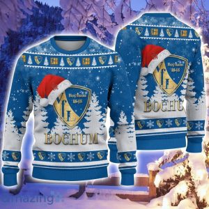 VfL Bochum Logo Wearing Santa Hat Ugly Christmas Sweater Christmas Gift 3D Sweater Product Photo 1