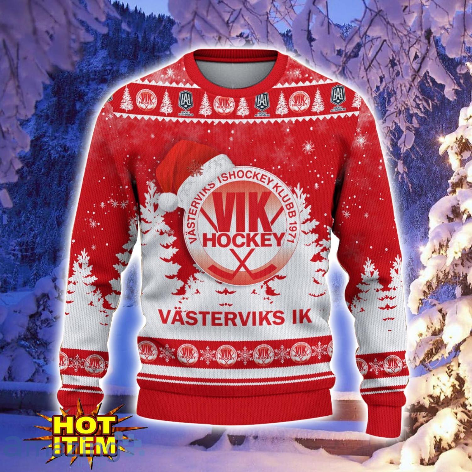 Västerviks IK Ugly Christmas Sweater Holiday Gift Ideas For Sport Fans image Västerviks IK Ugly Christmas Sweater Holiday Gift Ideas For Sport Fans Product Photo 2