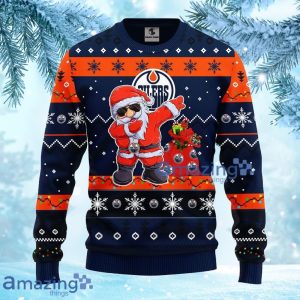 NHL Edmonton Oilers Dabbing Santa Claus Christmas Ugly Sweater Gift For Fans Christmas Product Photo 2