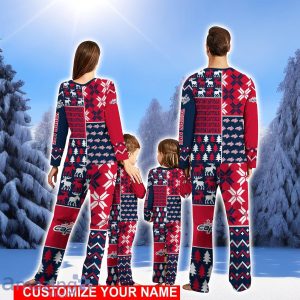 Washington Capitals Pajamas Set Cute Gift Custom Name Christmas snowflake pattern Pajamas Christmas Gift For Family Product Photo 2