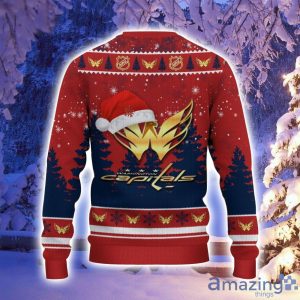 Washington Capitals Santa Hat Pattern Ugly Christmas Sweater For Men And Women image Washington Capitals Santa Hat Pattern Ugly Christmas Sweater For Men And Women Product Photo 3