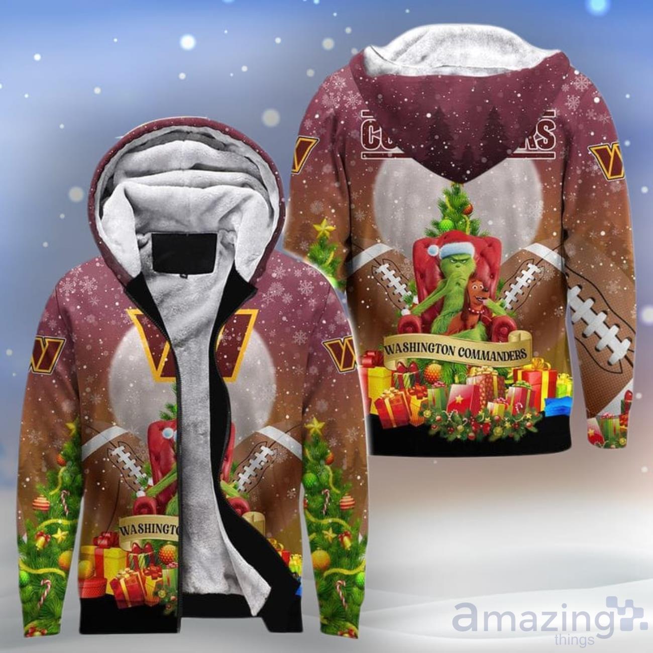 Washington Commanders All Over Print 3D Hoodie Christmas Gift For Fan Club image Washington Commanders All Over Print 3D Hoodie Christmas Gift For Fan Club Product Photo 1