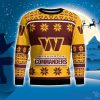 Washington Commanders Logo Big Snowflake Pattern Ugly Christmas Sweater