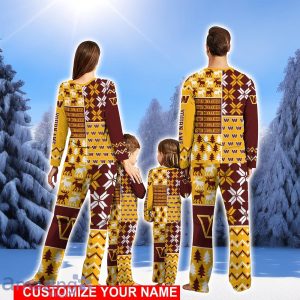 Washington Commanders Pajamas Set Cute Gift Custom Name Christmas snowflake pattern Pajamas Christmas Gift For Family Product Photo 2