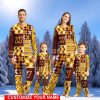 Washington Commanders Pajamas Set Cute Gift Custom Name Christmas snowflake pattern Pajamas Christmas Gift For Family