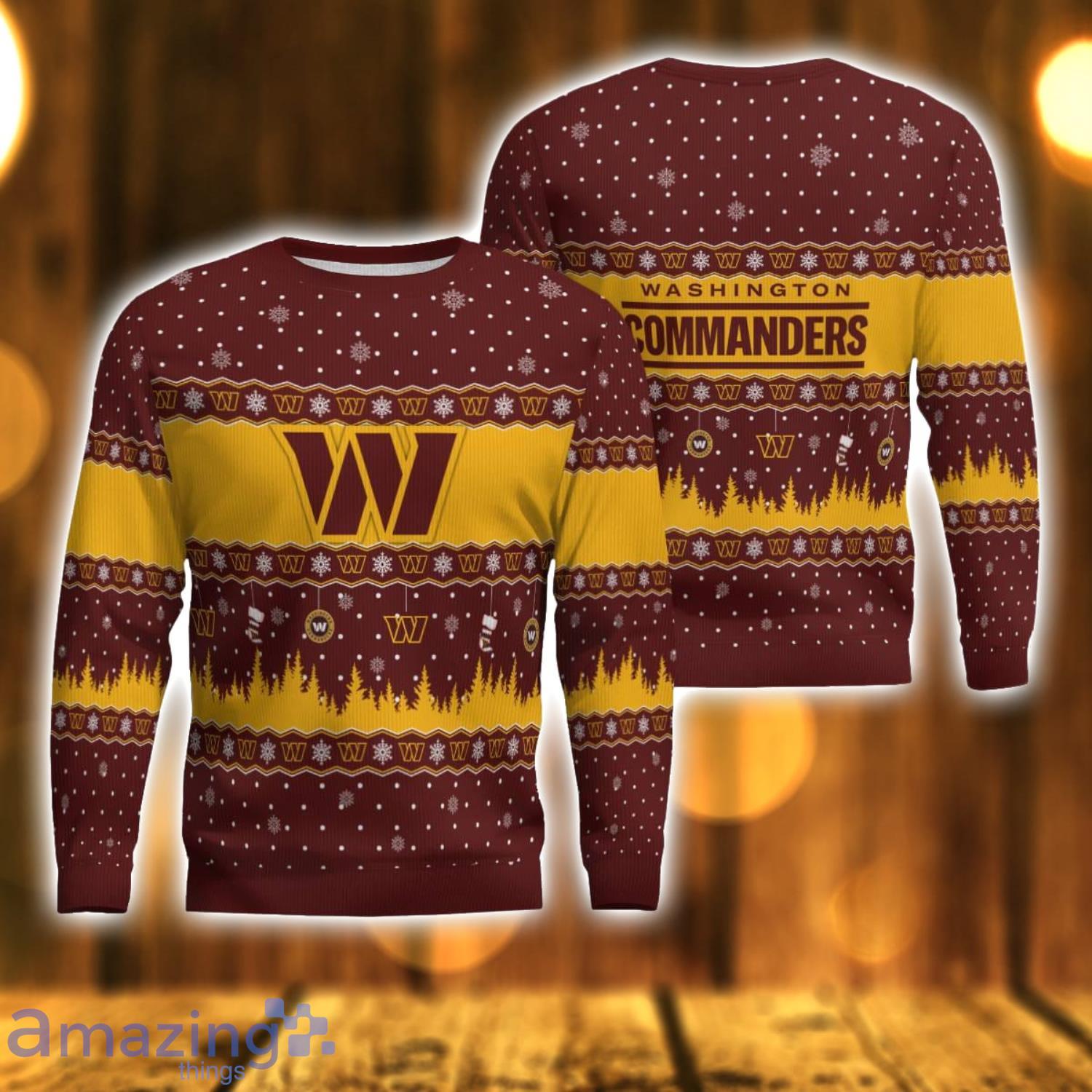 Washington Commanders Ugly Christmas Sweater Christmas Gift For Men And Women Holidays image Washington Commanders Ugly Christmas Sweater Christmas Gift For Men And Women Holidays Product Photo 1
