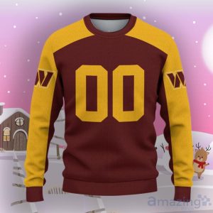 Washington Commanders Ugly Sweater Custom Name And Number Hot Design For Christmas Gift Product Photo 2