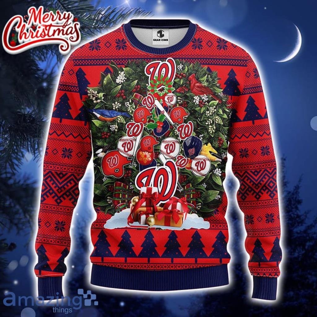 Washington Nationals Tree Ugly Christmas Fleece Sweater image Washington Nationals Tree Ugly Christmas Fleece Sweater Product Photo 1