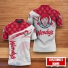 Wendy’s Logo Pattern 3D Custom Name Polo Shirt