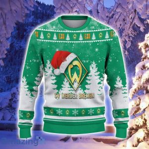 Werder Bremen Logo Wearing Santa Hat Ugly Christmas Sweater Christmas Gift For Men And Women Product Photo 2
