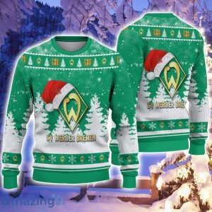 Werder Bremen Logo Wearing Santa Hat Ugly Christmas Sweater Christmas Gift For Men And Women Product Photo 1