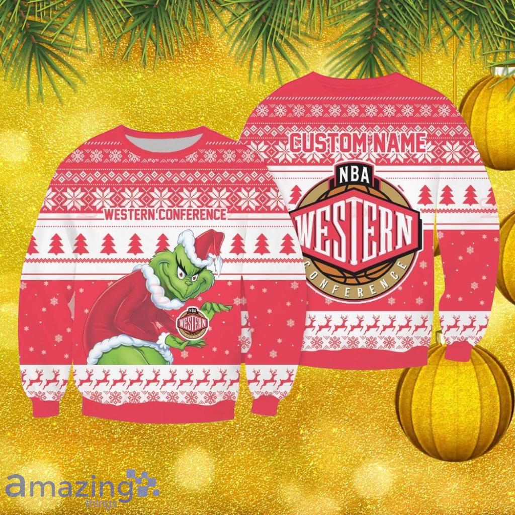 Western Conference Grinch Custom Christmas Ugly Sweater Christmas Gift For Men And Women Product Photo 1
