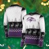 White Baltimore Ravens Big Logo Ugly Christmas Sweaters Style Gift For Men And Women