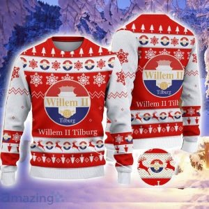 Willem II Tilburg 3D Sweater Gift For Sport Fans Snowflake Pattern Ugly Christmas Sweater Product Photo 1