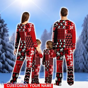 Wisconsin Badgers Pajamas Set Cute Gift Personalized Name For Sport Fans Christmas Pajamas Set Cute Gift For Family Product Photo 2