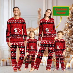 Wisconsin Badgers Personalized Christmas Pajamas For Fans Product Photo 1