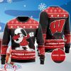 Wisconsin Badgers Snoopy Dabbing NFL AOP Ugly Christmas Sweater Unique Gift Christtmas Holiday Gift