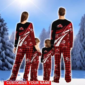 Wisconsin Badgers Team Pajamas Personalize Name Buffalo Plaid Christmas Pajamas Set Cute Gift Product Photo 2