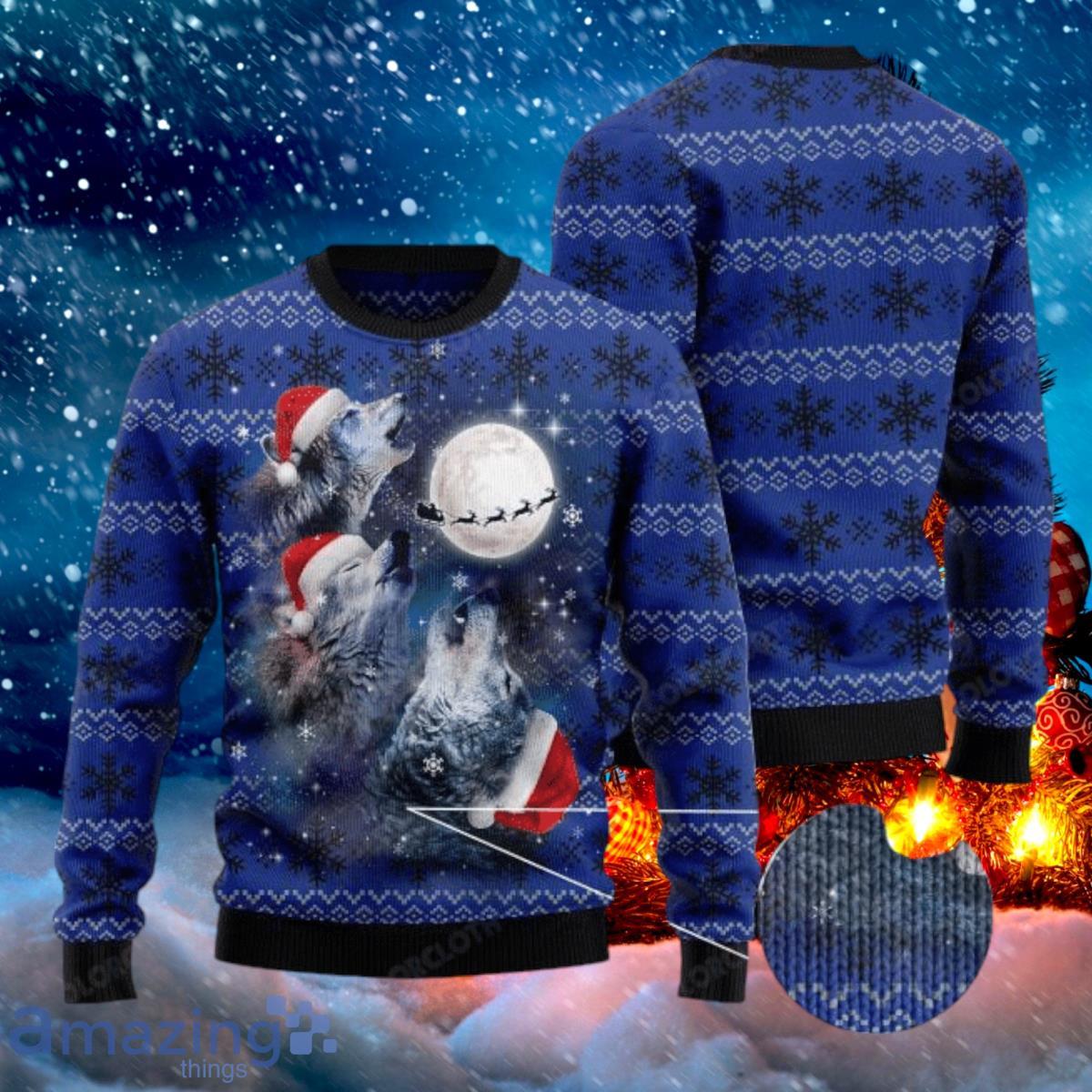 Wolf clearance christmas sweater