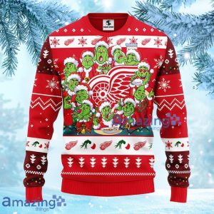 NHL Detroit Red Wings 12 Grinch Xmas Day Christmas Ugly Sweater Gift For Fans Christmas Product Photo 2