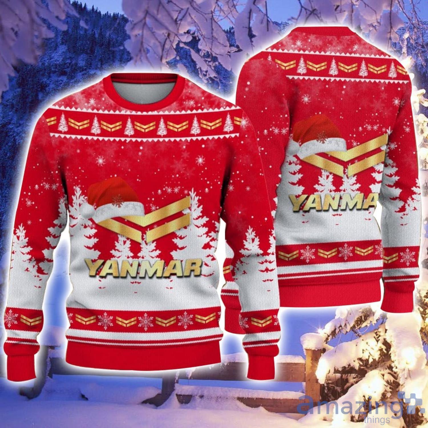 Yanmar Santa Hat Pattern Ugly Christmas Sweater For Men And Women image Yanmar Santa Hat Pattern Ugly Christmas Sweater For Men And Women Product Photo 1
