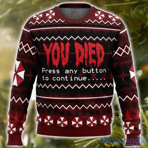 You Died Resident Evil AOP Ugly Christmas Sweater Christmas Holiday Gift For Men And Women Product Photo 2