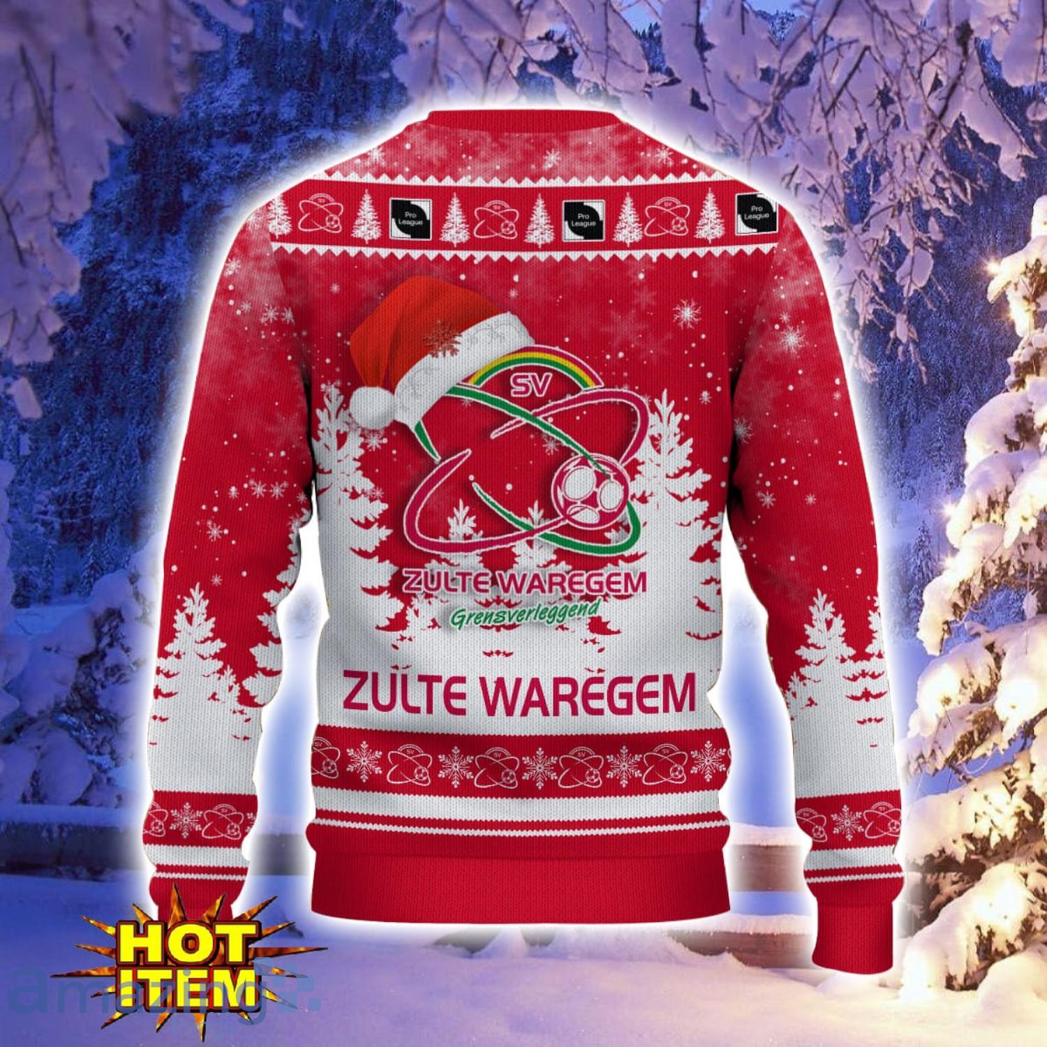 Zulte Waregem Ugly Christmas Sweater Holiday Gift Ideas For Sport Fans image Zulte Waregem Ugly Christmas Sweater Holiday Gift Ideas For Sport Fans Product Photo 3