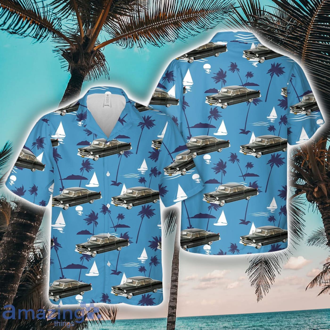 1955 Cadillac Fleetwood Series 60 Special Black Hawaiian Shirt 3D Printed Aloha Summer Gift image 1955 Cadillac Fleetwood Series 60 Special Black Hawaiian Shirt 3D Printed Aloha Summer Gift Product Photo 1