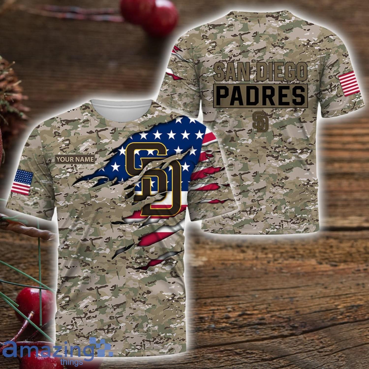 San Diego Padres Custom Name Camo Pattern T Shirt Hoodie Sweatshirt Zipper Hoodie Father's Day GiftPattern Father's Day Gift image San Diego Padres Custom Name Camo Pattern T-Shirt Hoodie Sweatshirt Zipper Hoodie Father's Day GiftPattern Father's Day Gift Product Photo 3