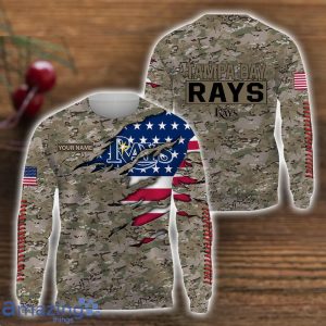 Tampa Bay Rays Custom Name Camo Pattern T-Shirt Hoodie Sweatshirt Zipper Hoodie Father's Day GiftPattern Father's Day Gift Product Photo 2