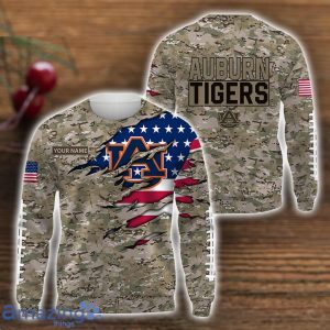 Auburn Tigers Custom Name Camo Pattern T-Shirt Hoodie Sweatshirt Zipper Hoodie Father's Day Gift Product Photo 2