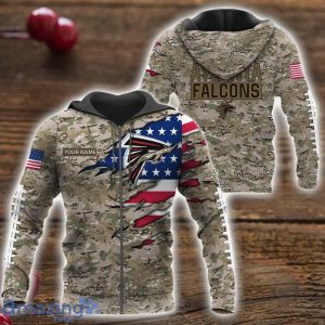 Atlanta Falcons Custom Name Camo Pattern T-Shirt Hoodie Sweatshirt Zipper Hoodie Father's Day Gift Product Photo 4