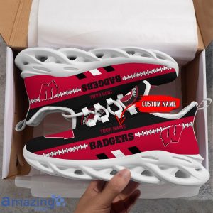 NCAA Wisconsin Badgers Max Soul Shoes Custom Name Sport Gift Shoes Product Photo 3