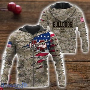 Mississippi State Bulldogs Custom Name Camo Pattern T-Shirt Hoodie Sweatshirt Zipper Hoodie Father's Day Gift Product Photo 4